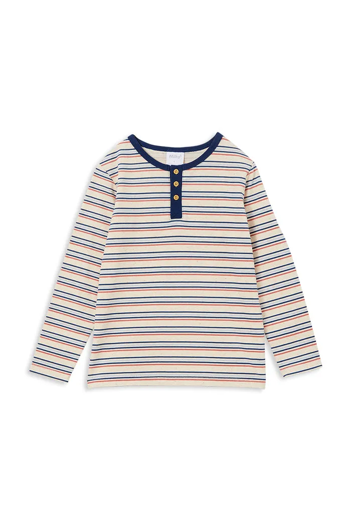 Milky Natural Stripe Henley