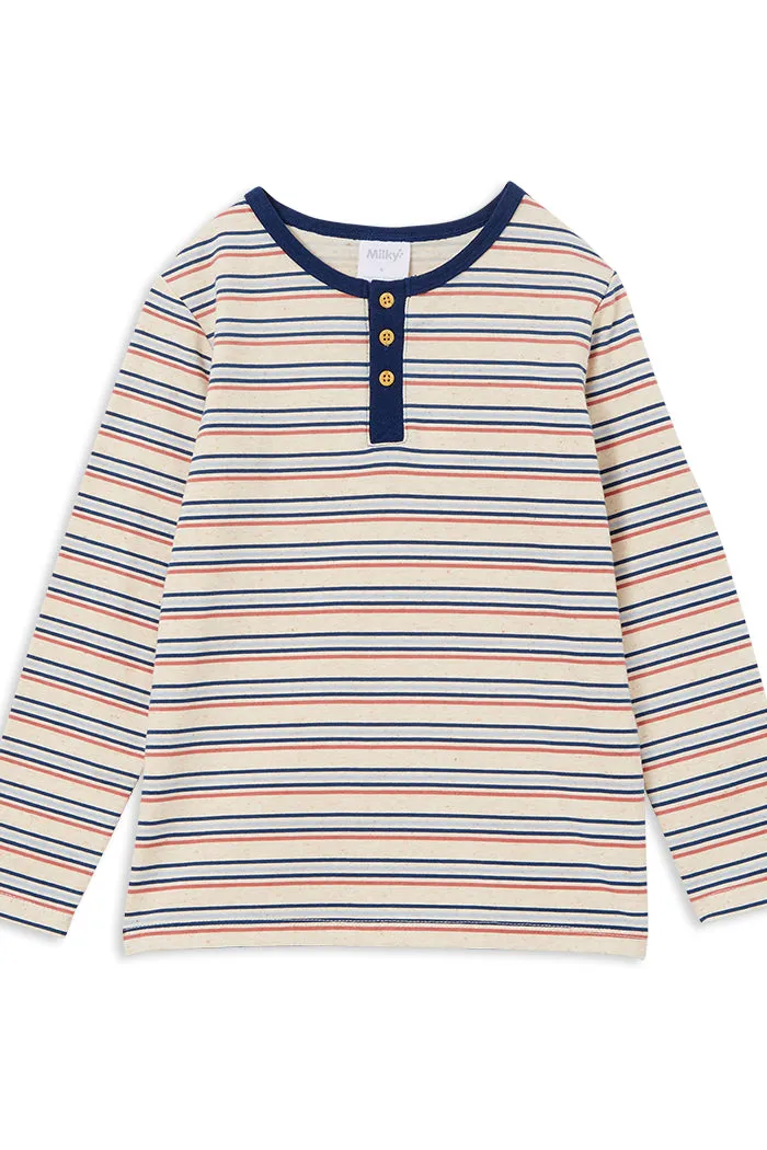 Milky Natural Stripe Henley