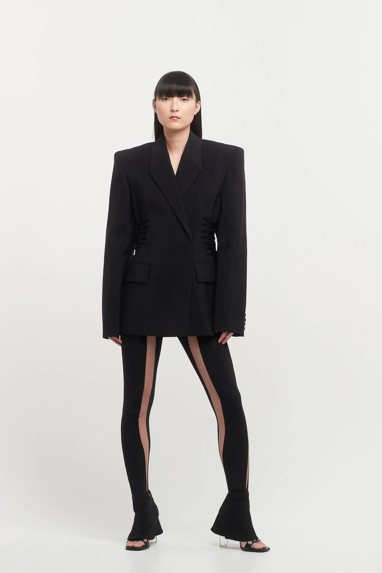 Mugler Heavy Fluid Lace Blazer