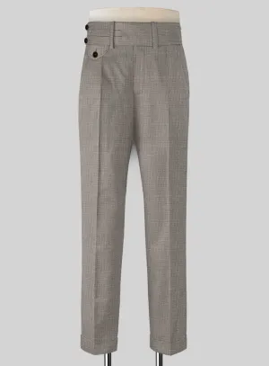 Napolean Sharkskin Light Brown Double Gurkha Wool Trousers