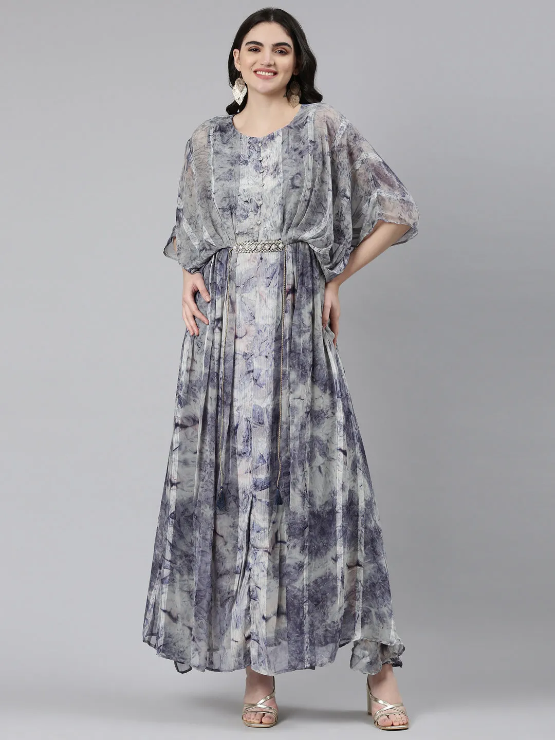 Neeru's Blue Straight Casual Solid Dress