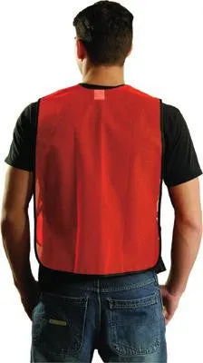 OccuNomix Regular Hi-Viz Orange OccuLux Lightweight Polyester And Mesh Non-ANSI Economy Vest With Front Hook And Loop Closure, Side Elastic Straps And 1 Pocket