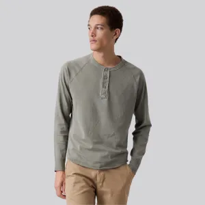 Organic Recycled Jersey Henley (Olive)