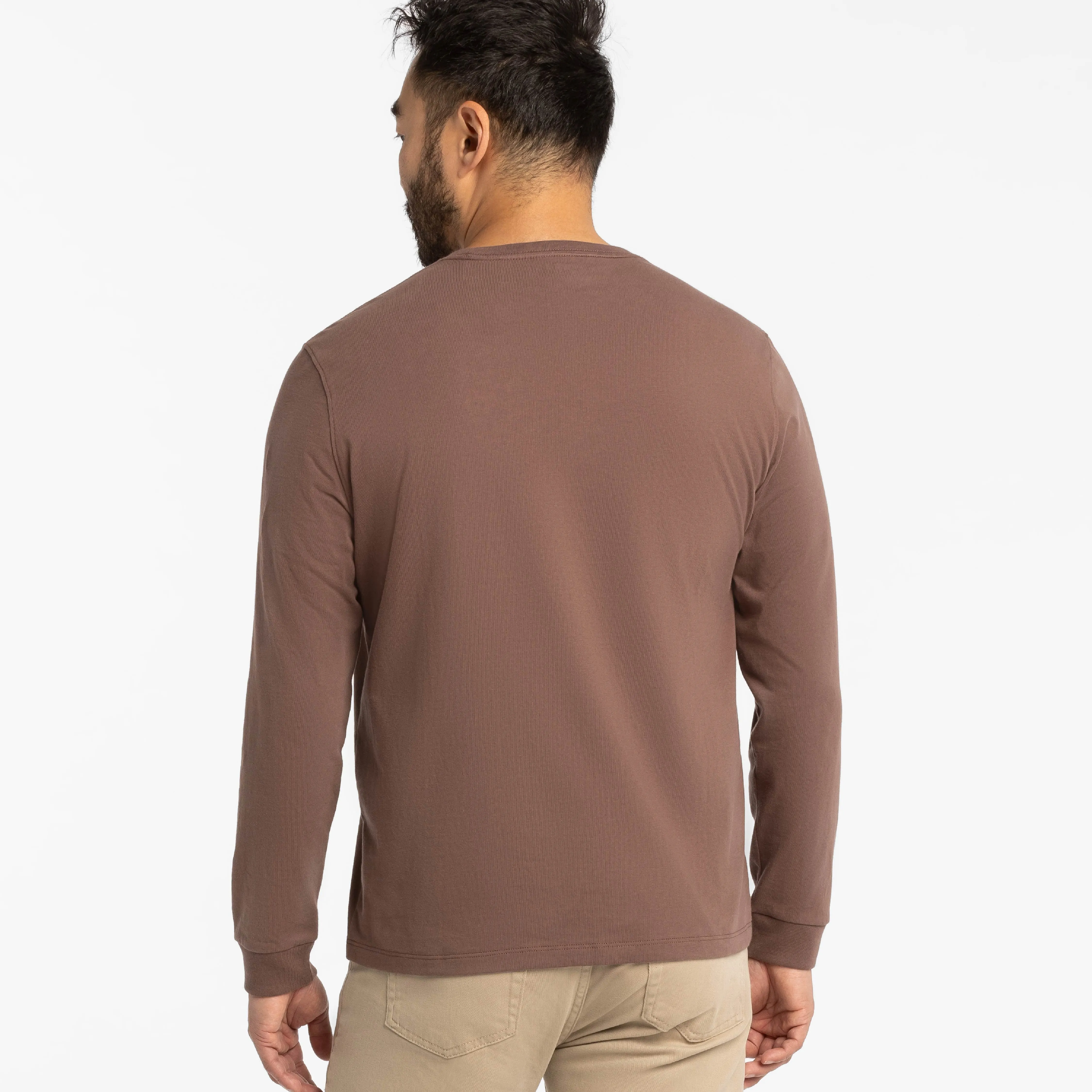 Peppercorn Long Sleeve Pima Cotton Crew Neck Tee