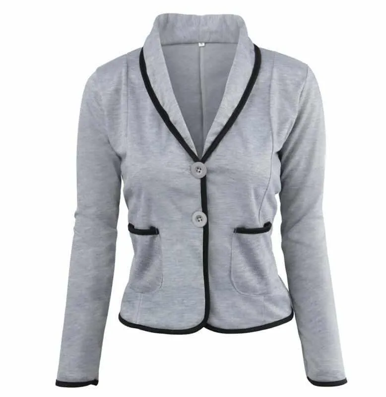 Plus Size Single Breasted Elegant Fashion Women's Blazers