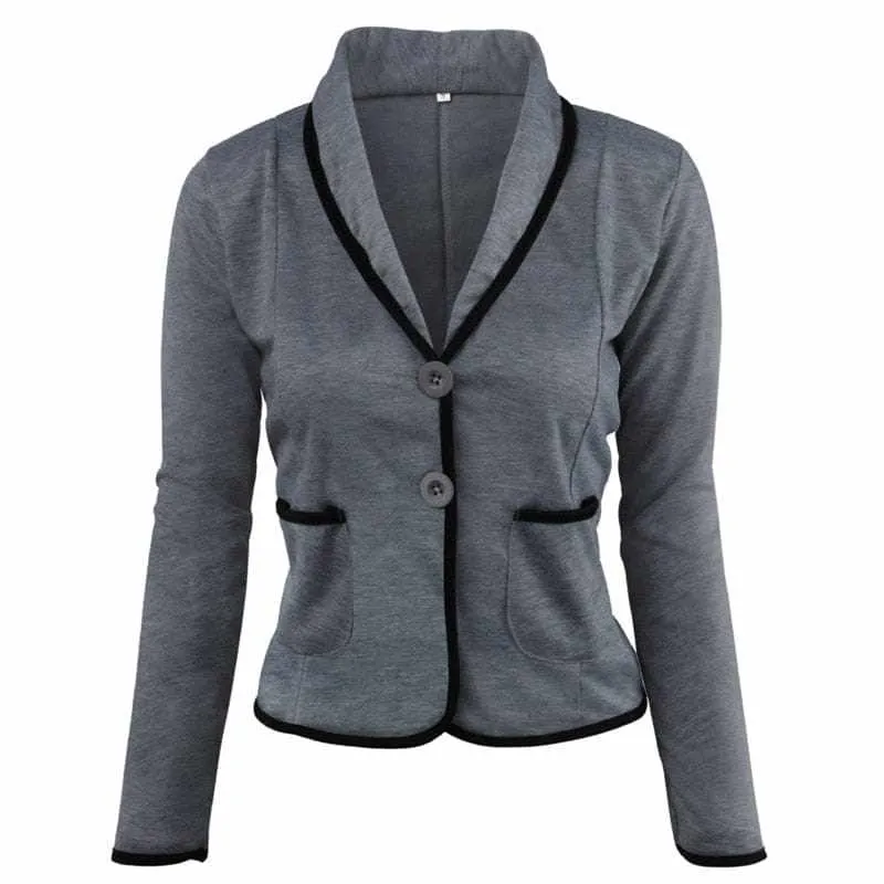 Plus Size Single Breasted Elegant Fashion Women's Blazers