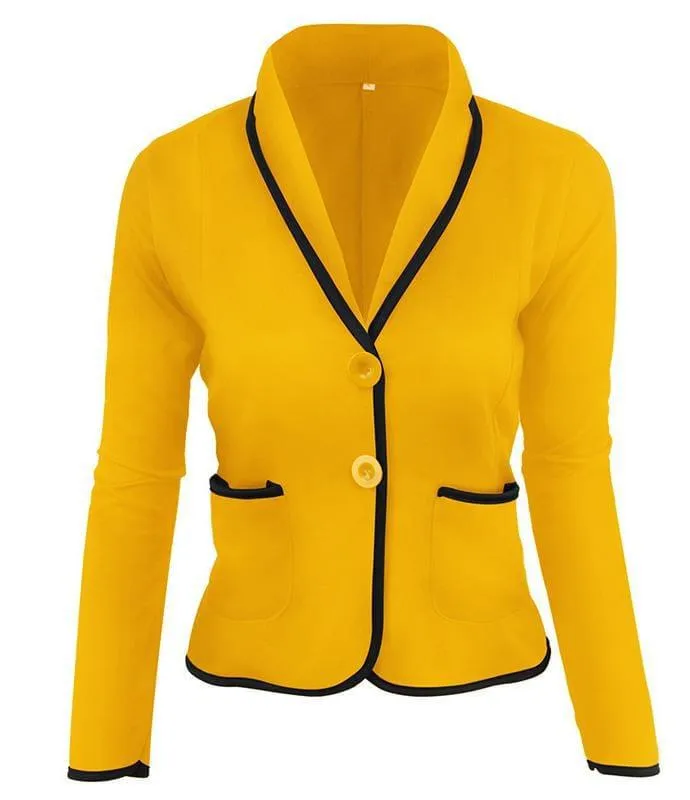 Plus Size Single Breasted Elegant Fashion Women's Blazers