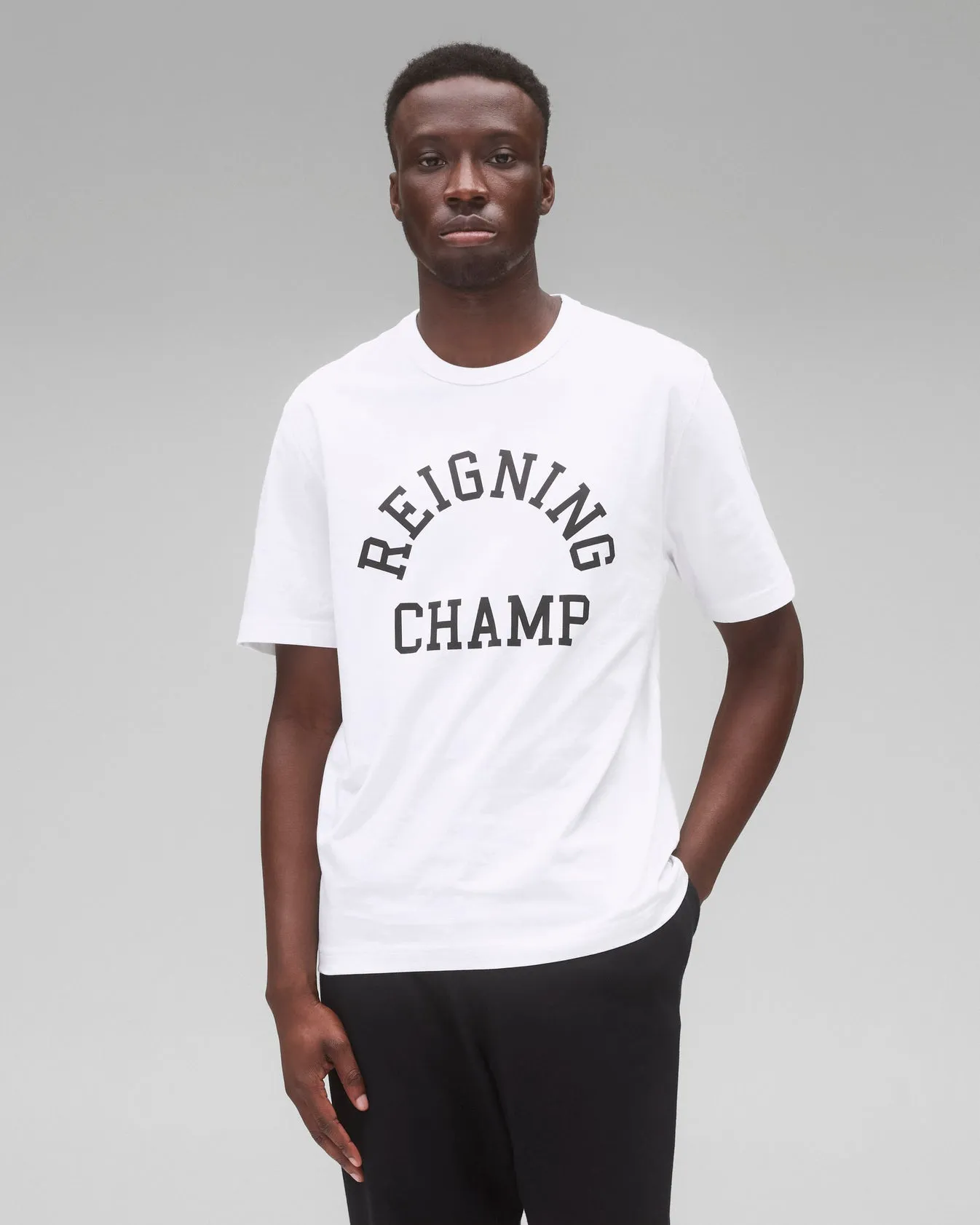 Reigning Champ Lightweight Jersey Arch Logo Standard T-Shirt