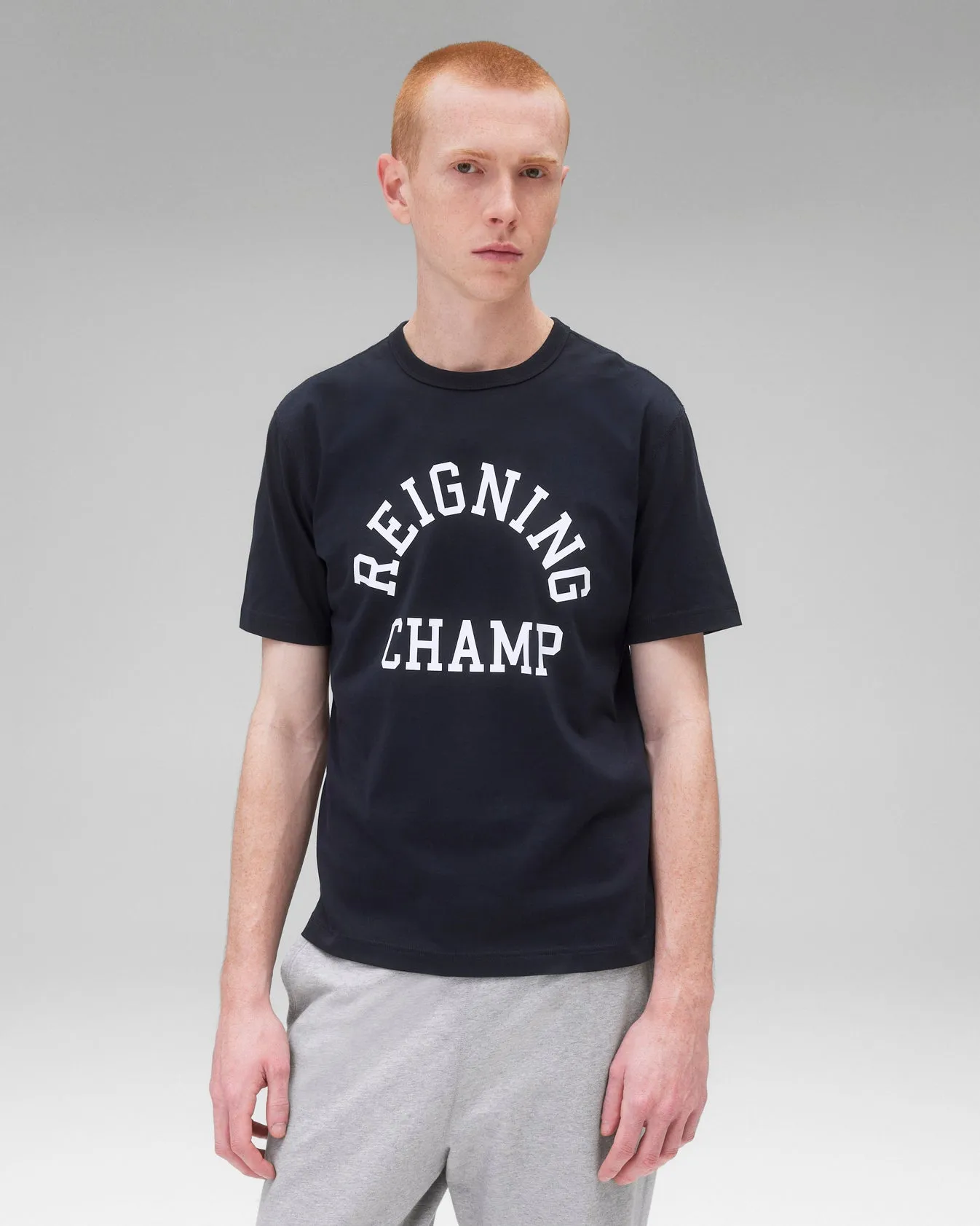 Reigning Champ Lightweight Jersey Arch Logo Standard T-Shirt
