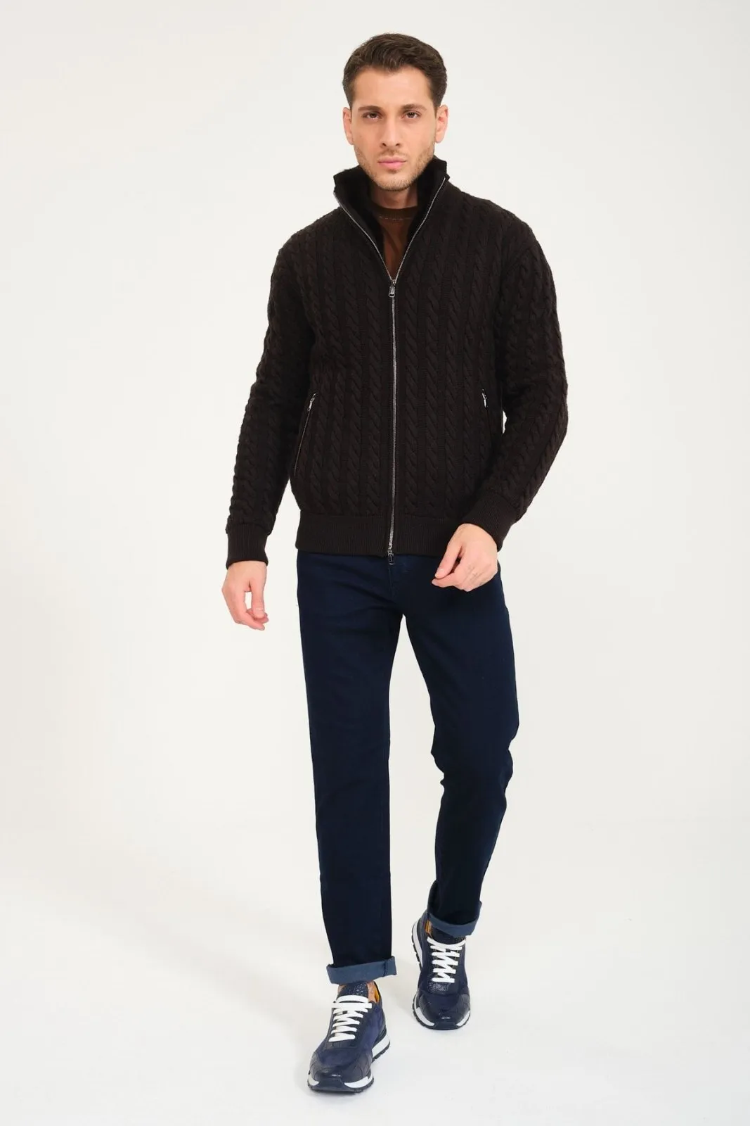 Rex Fur Lined Knit Cardigan
