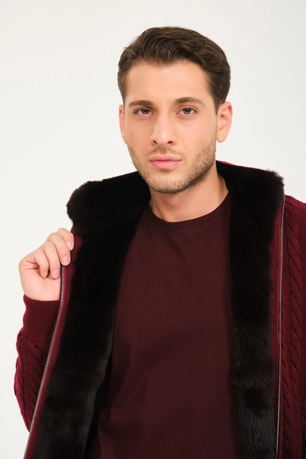 Rex Fur Lined Knit Cardigan