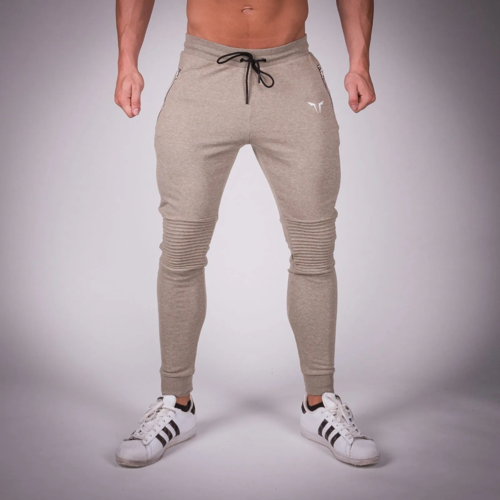 Ribbed Jogger Pants - Melange Olive