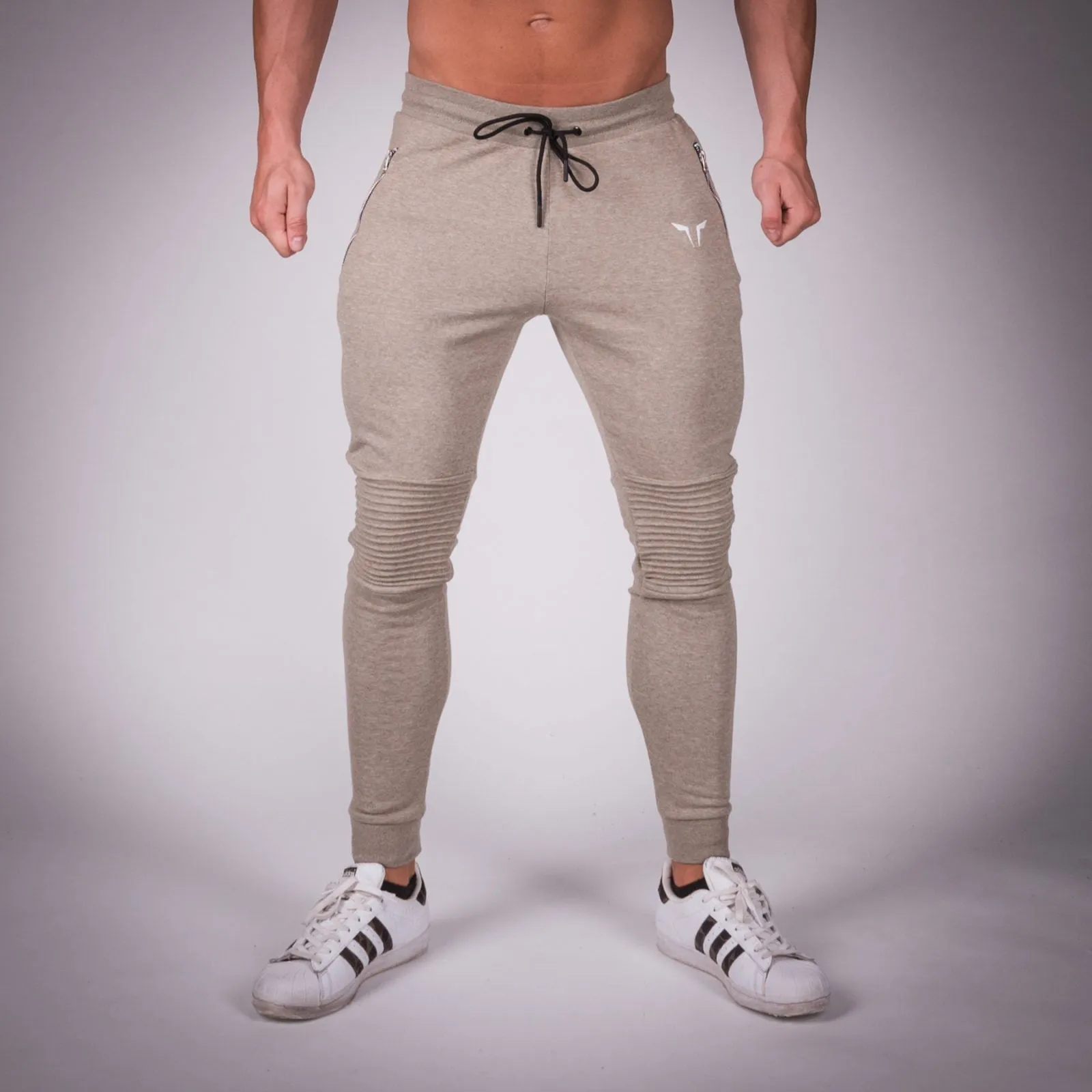 Ribbed Jogger Pants - Melange Olive