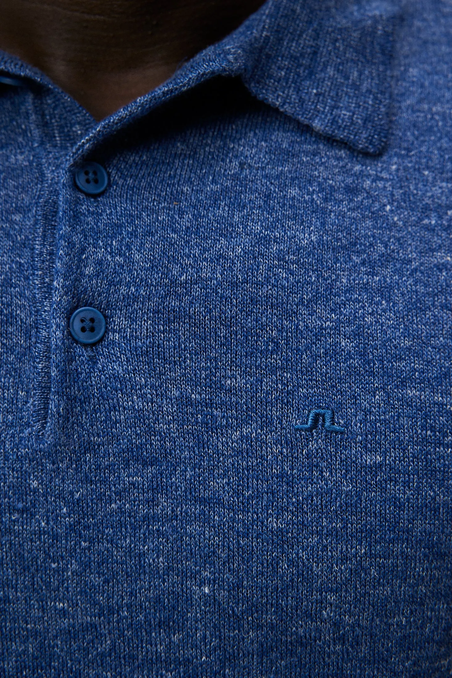 Ridge Linen Blend Polo / Blue Quartz