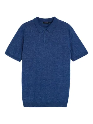 Ridge Linen Blend Polo / Blue Quartz
