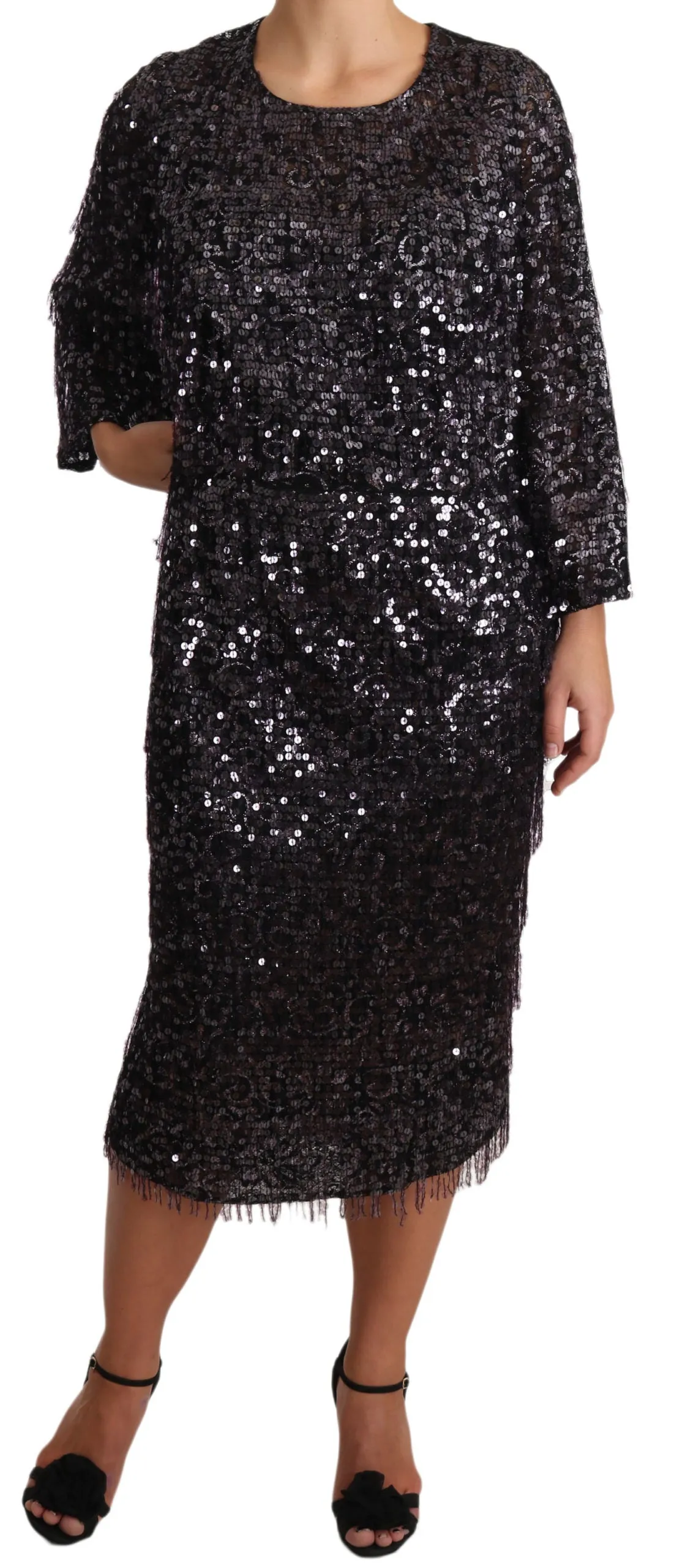 Sequined Shift Midi Dress  Timeless Elegance