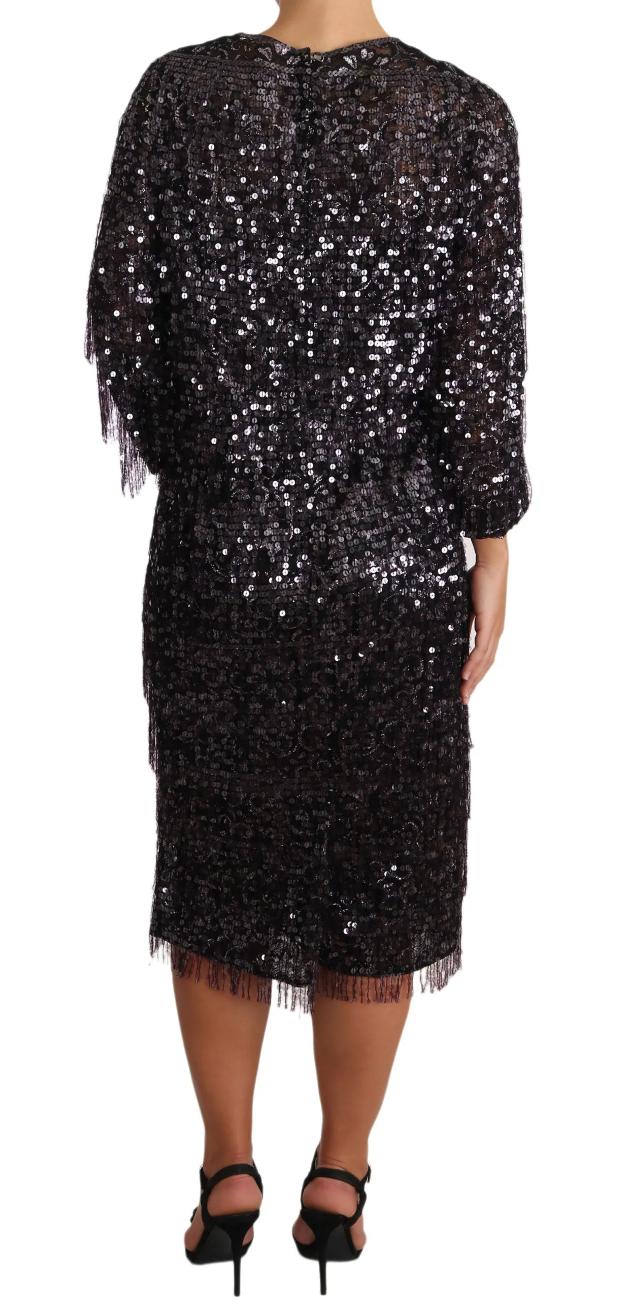 Sequined Shift Midi Dress  Timeless Elegance