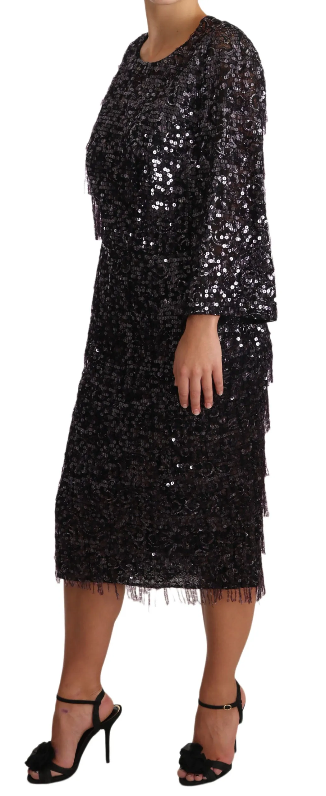 Sequined Shift Midi Dress  Timeless Elegance