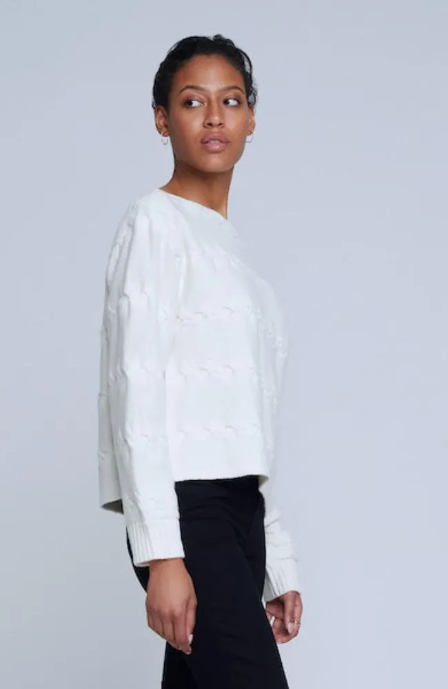 Shan Offshoulder Pullover in Ivory