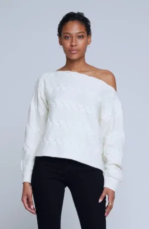 Shan Offshoulder Pullover in Ivory