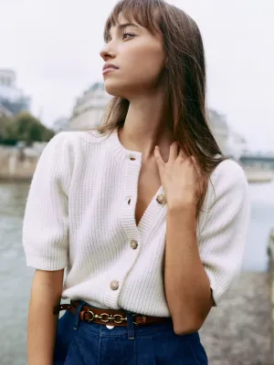 Shrunken Short Sleeve Cardigan