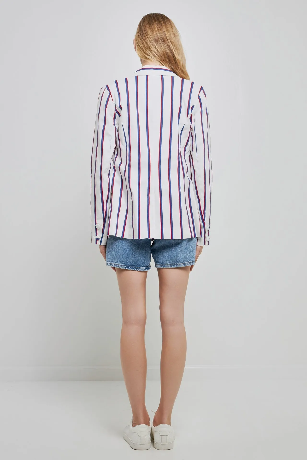 Striped Double Breasted Blazer