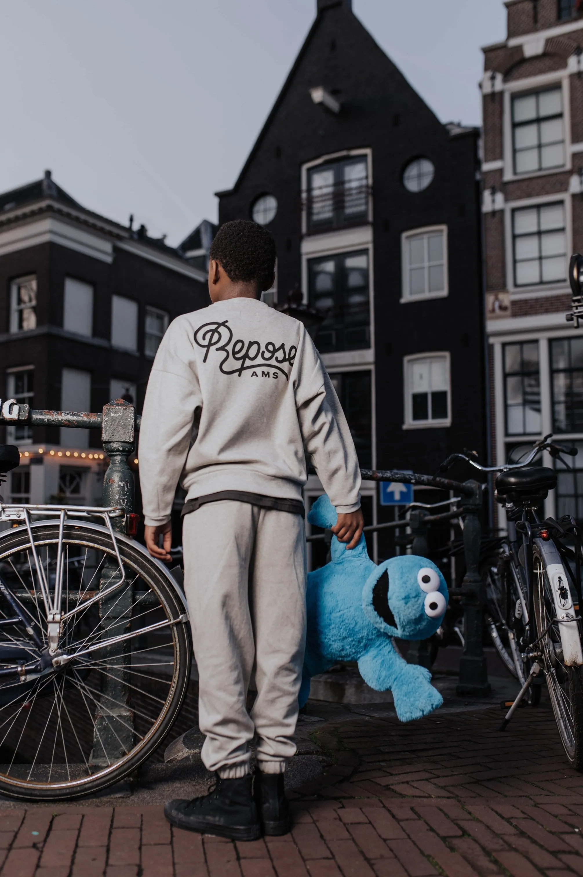 Sweater Crewneck Mixed Grey Logo