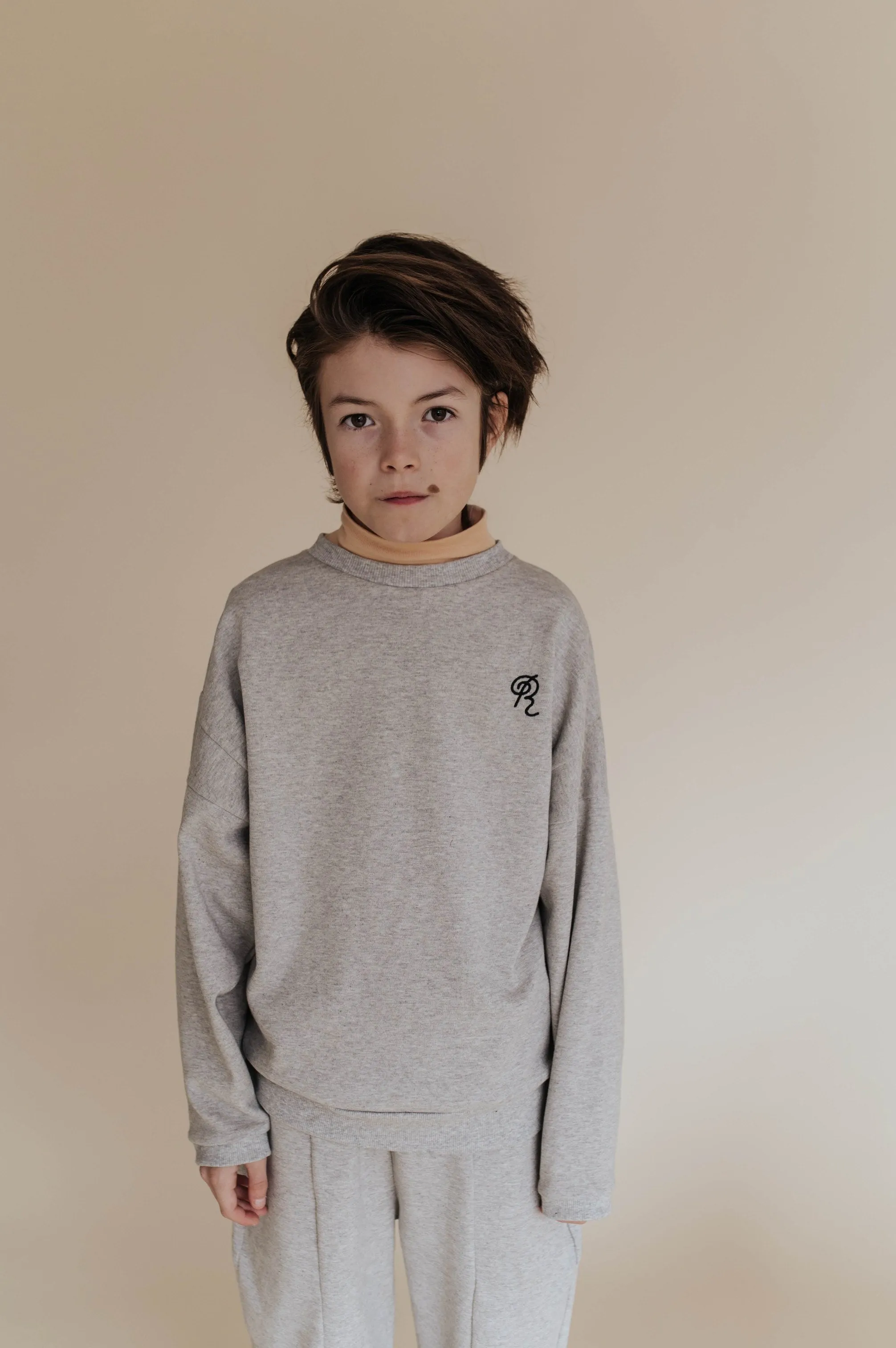 Sweater Crewneck Mixed Grey Logo
