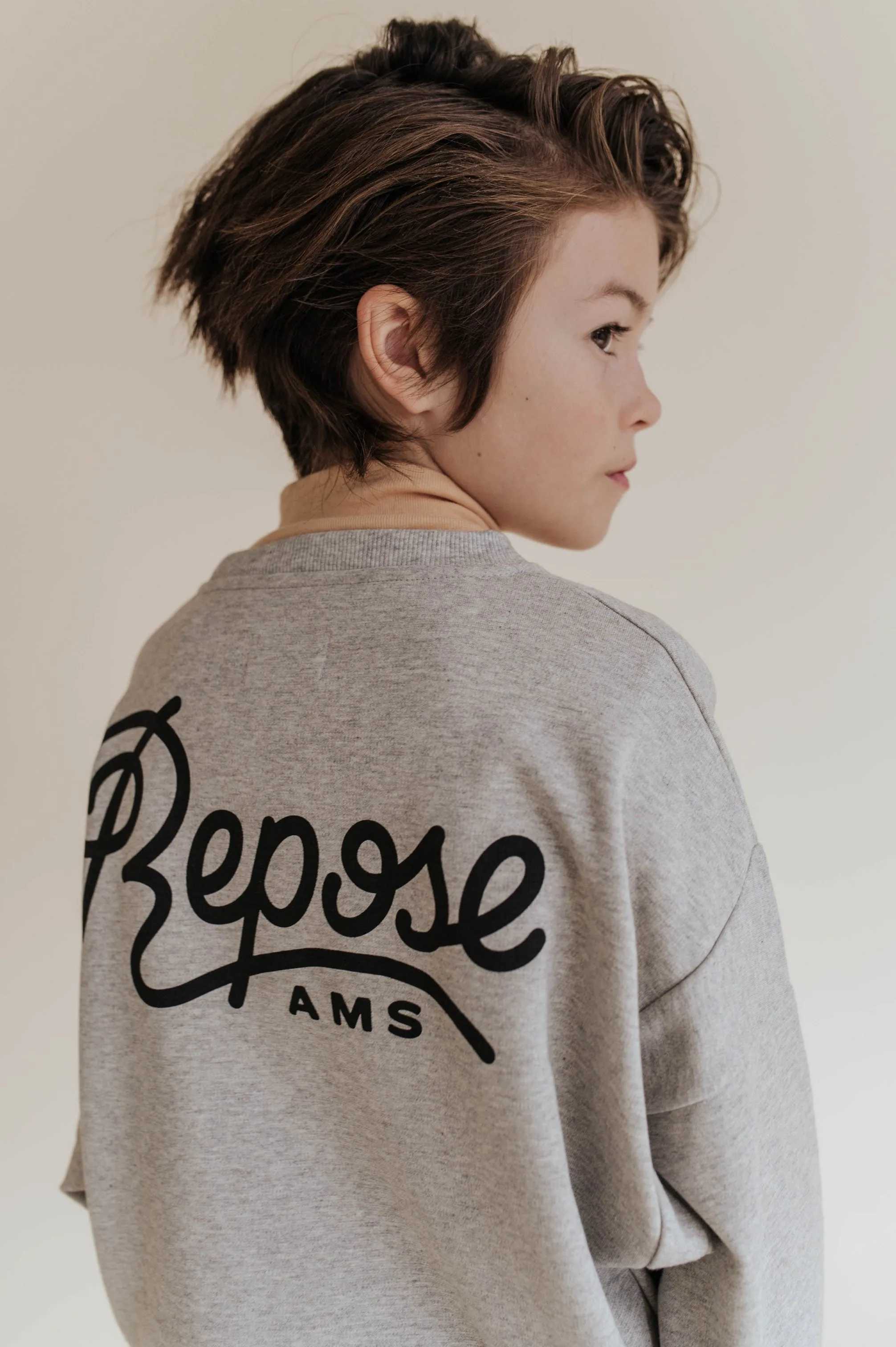 Sweater Crewneck Mixed Grey Logo
