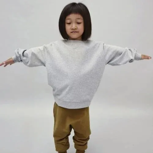 Sweater Dropped Shoulder 10Y Grey Melange