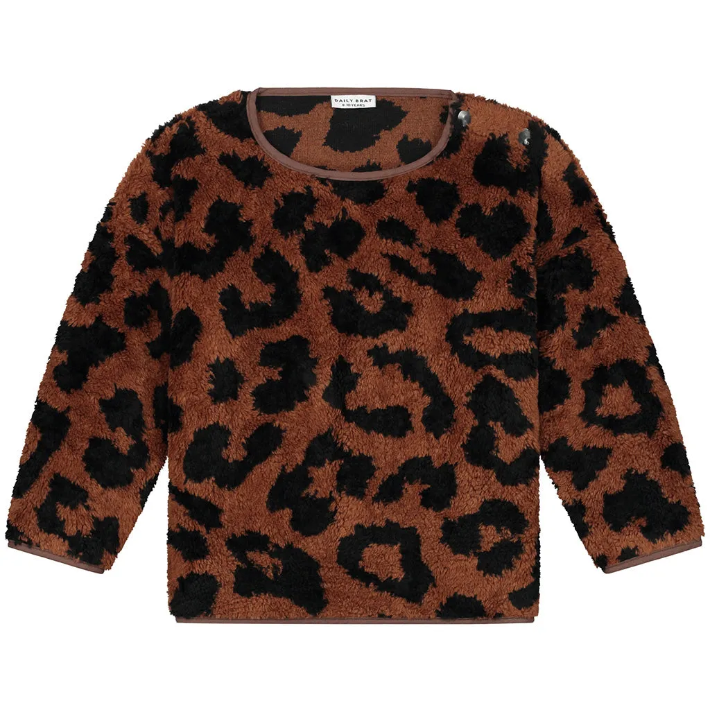 Sweater Fluffy Teddy Leopard