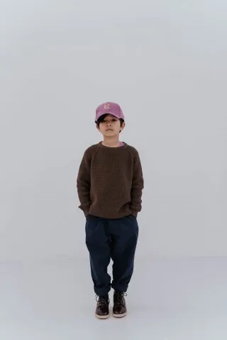Sweater Raglan Knit Dark Khaki