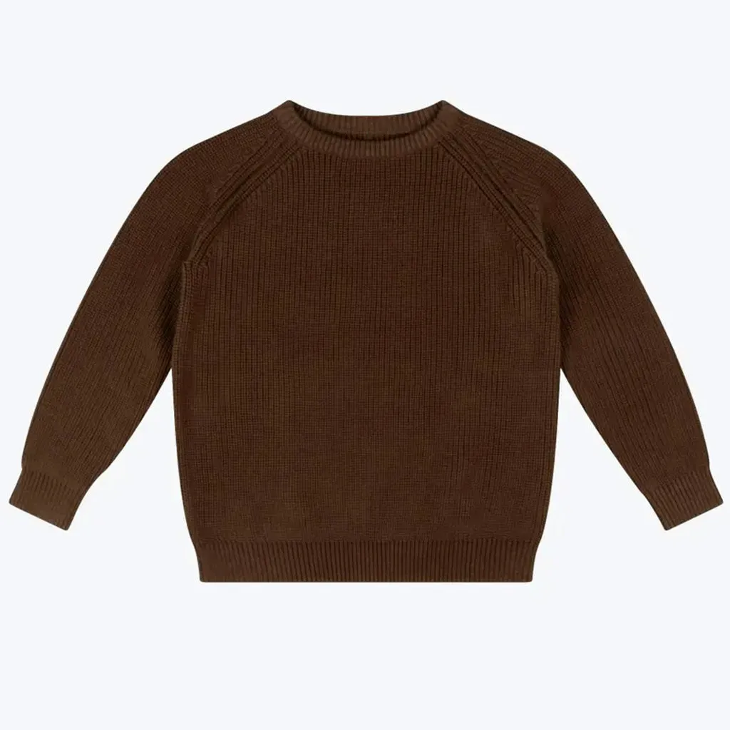 Sweater Raglan Knit Dark Khaki