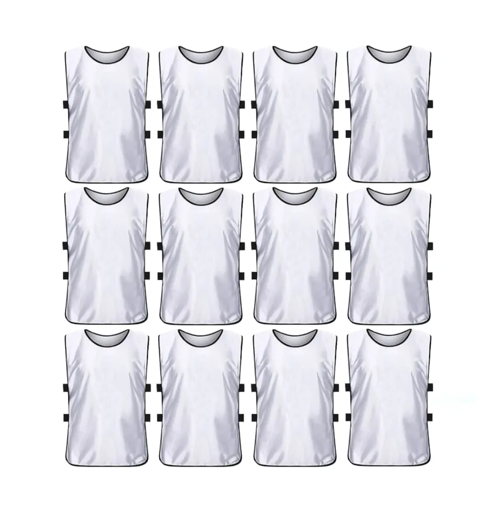 Team Practice Scrimmage Vests Sport Pinnies Training Bibs with Open Sides (12 Pieces)