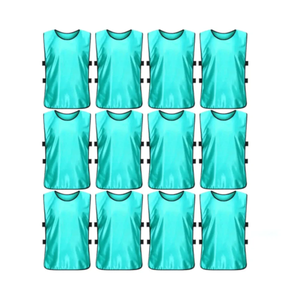 Team Practice Scrimmage Vests Sport Pinnies Training Bibs with Open Sides (12 Pieces)