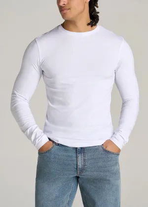 The Essential SLIM-FIT Long Sleeve Tee for Tall Men in White