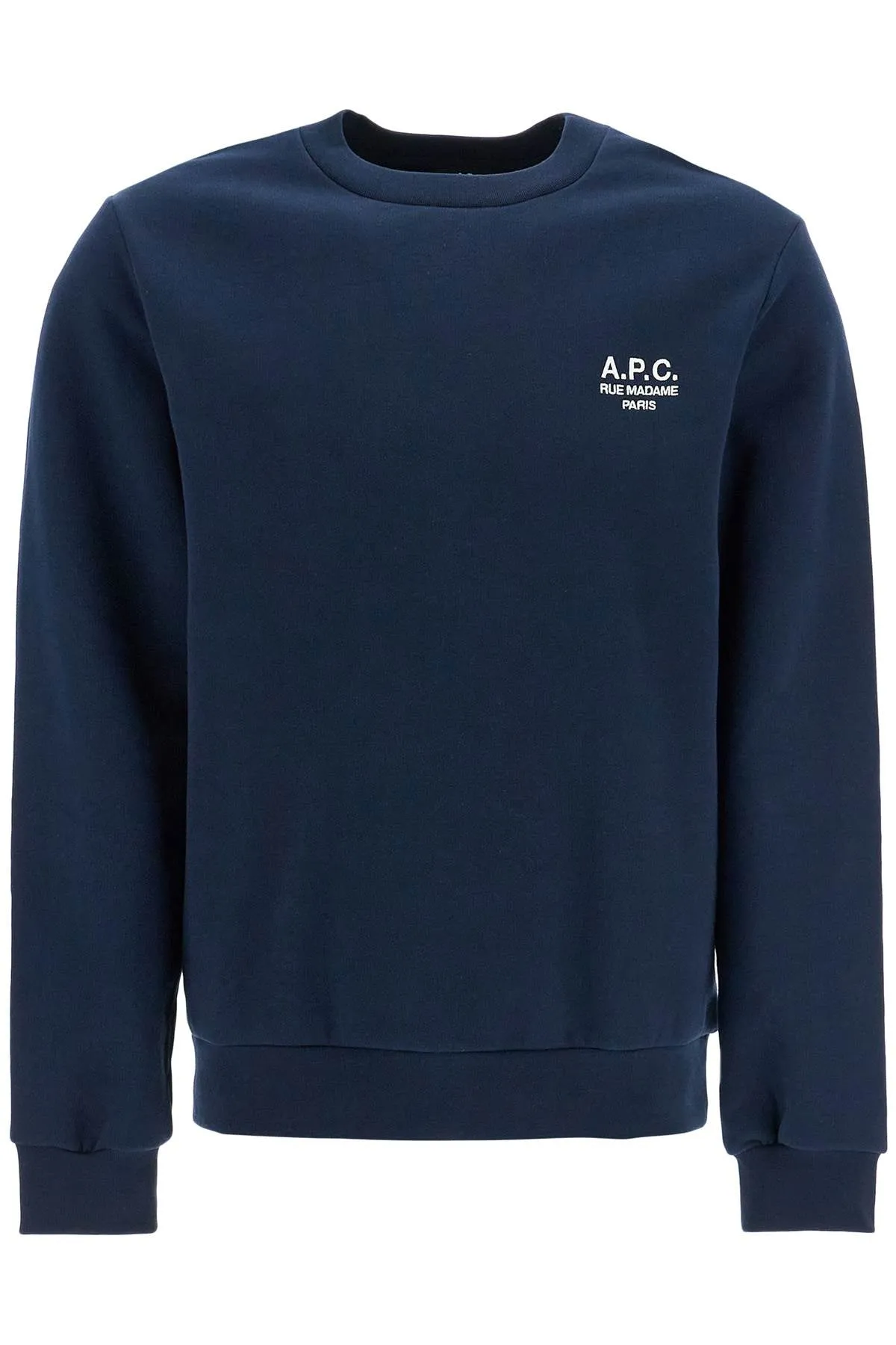 unisex dark blue organic cotton sweatshirt with embroidered logo COHBV M27913 TIQ DARK NAVYECRU