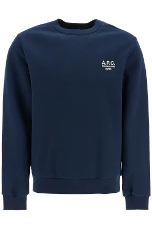 unisex dark blue organic cotton sweatshirt with embroidered logo COHBV M27913 TIQ DARK NAVYECRU
