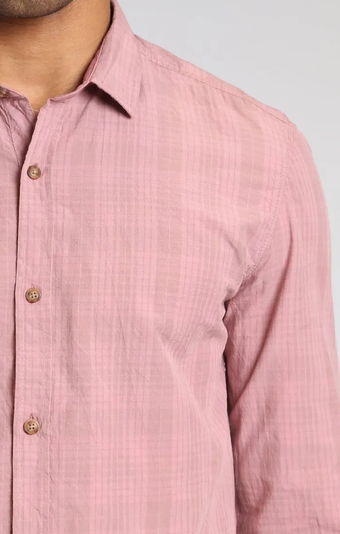 WASHED PLAID FITTED SHIRT IN RED