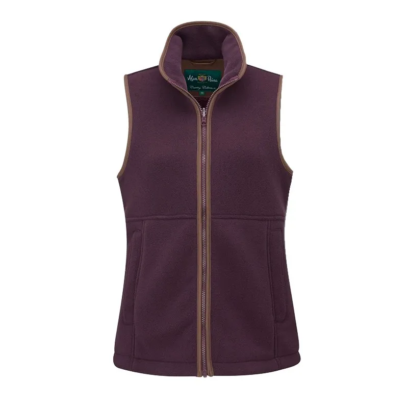 Women's Country Fleece Gilet In Merlot By Alan Paine