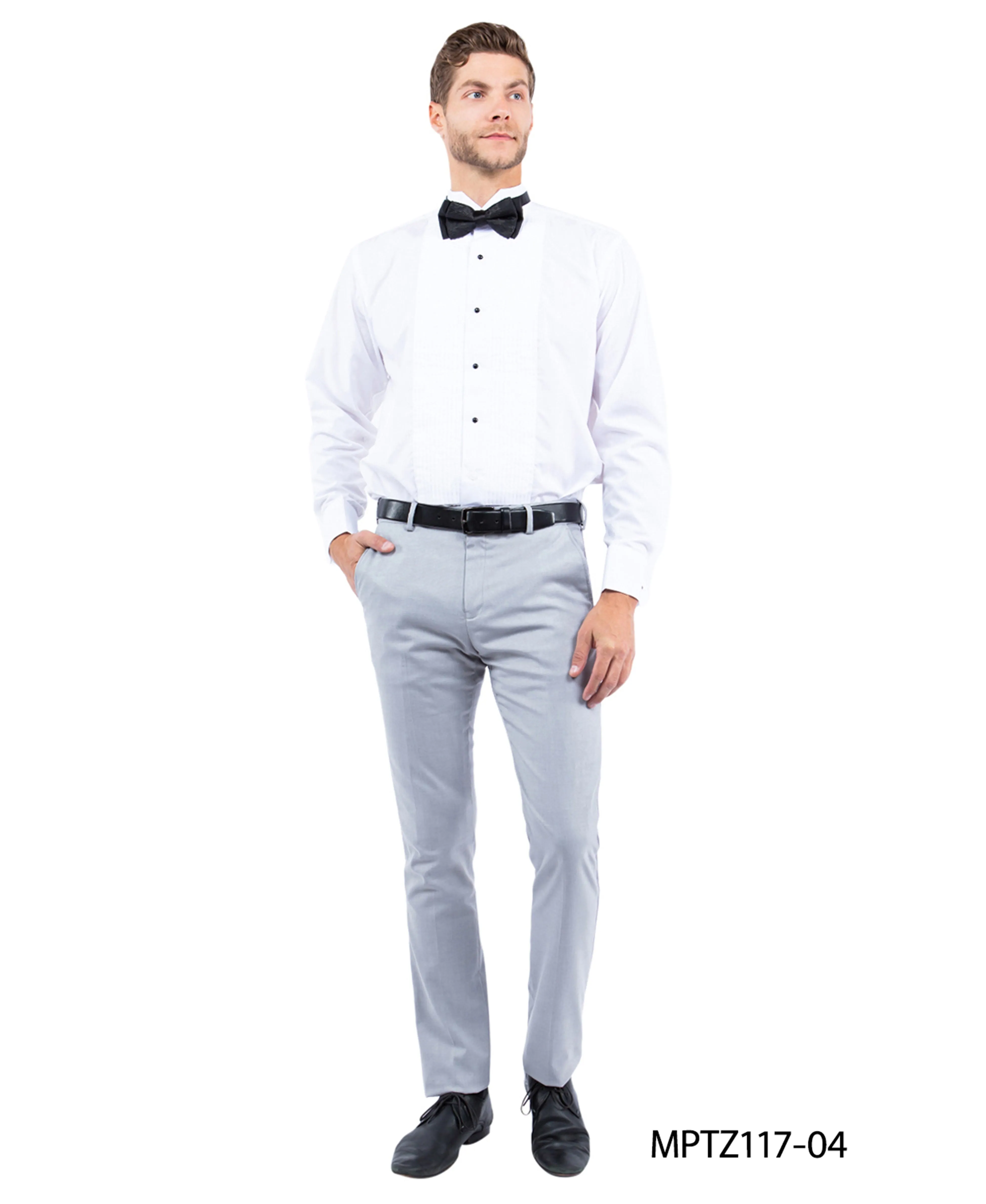 Zegarie Slim Fit Tuxedo Separates Pants, Grey w/ Satin Trim